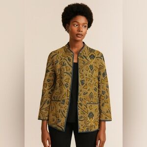 J.‎ Mclaughlin Quilted Chore Coat Preppy Art to Wear Spring Women’s Jacket M